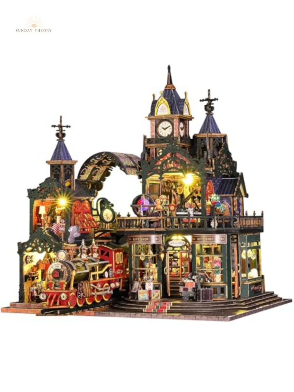 DIY Miniature Dollhouse Kit for Adults Vintage Wooden Book Nook Display